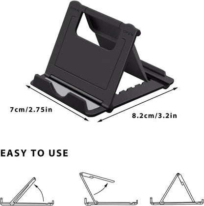 DRM 2 Pack Phone Stand Holder for Desk Portable Cell Phone Holder Multi-Angle Adjustable Compatible with iPhone, Huawei Galaxy Phones Tablet with 4-7.9 inch Display