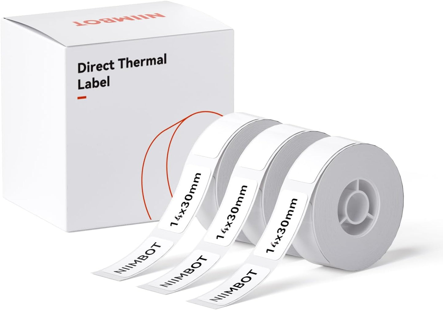 NIIMBOT White Cable Label Maker Tape for D11/D110/D101 Label Maker, 12.5 x 109 mm (0.49'' x 4.29''), 3 Rolls, Thermal Label for Home Office Labeling Tape Replacement