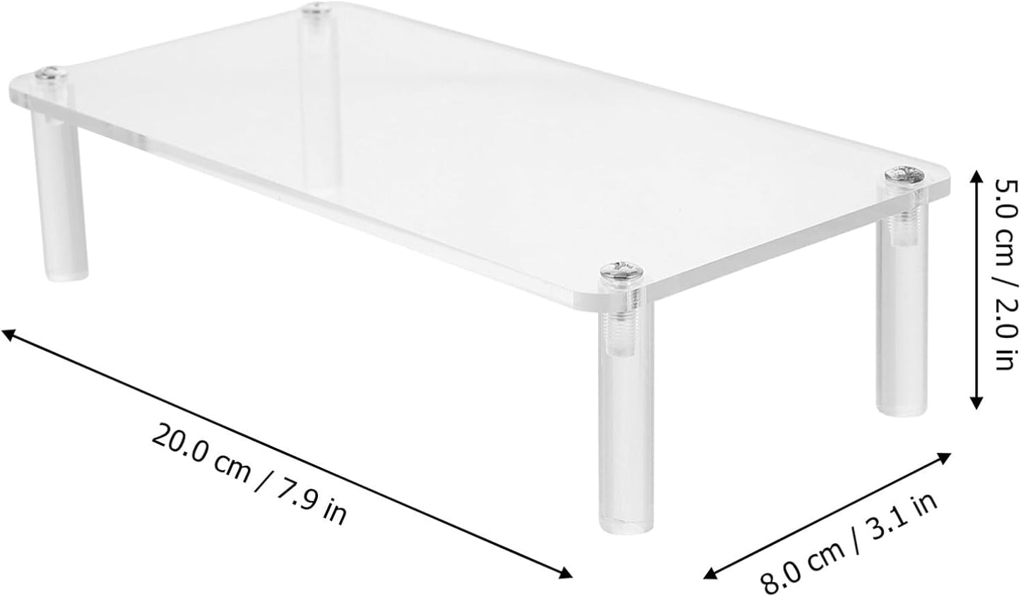 iplusmile Clear Acrylic Jewelry Stand 7.87X3.14X1.96In Single-Tier Display Organizer for Bracelets Watches and Accessories Compact Home Decor Display Shelf Riser
