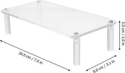 iplusmile Clear Acrylic Jewelry Stand 7.87X3.14X1.96In Single-Tier Display Organizer for Bracelets Watches and Accessories Compact Home Decor Display Shelf Riser