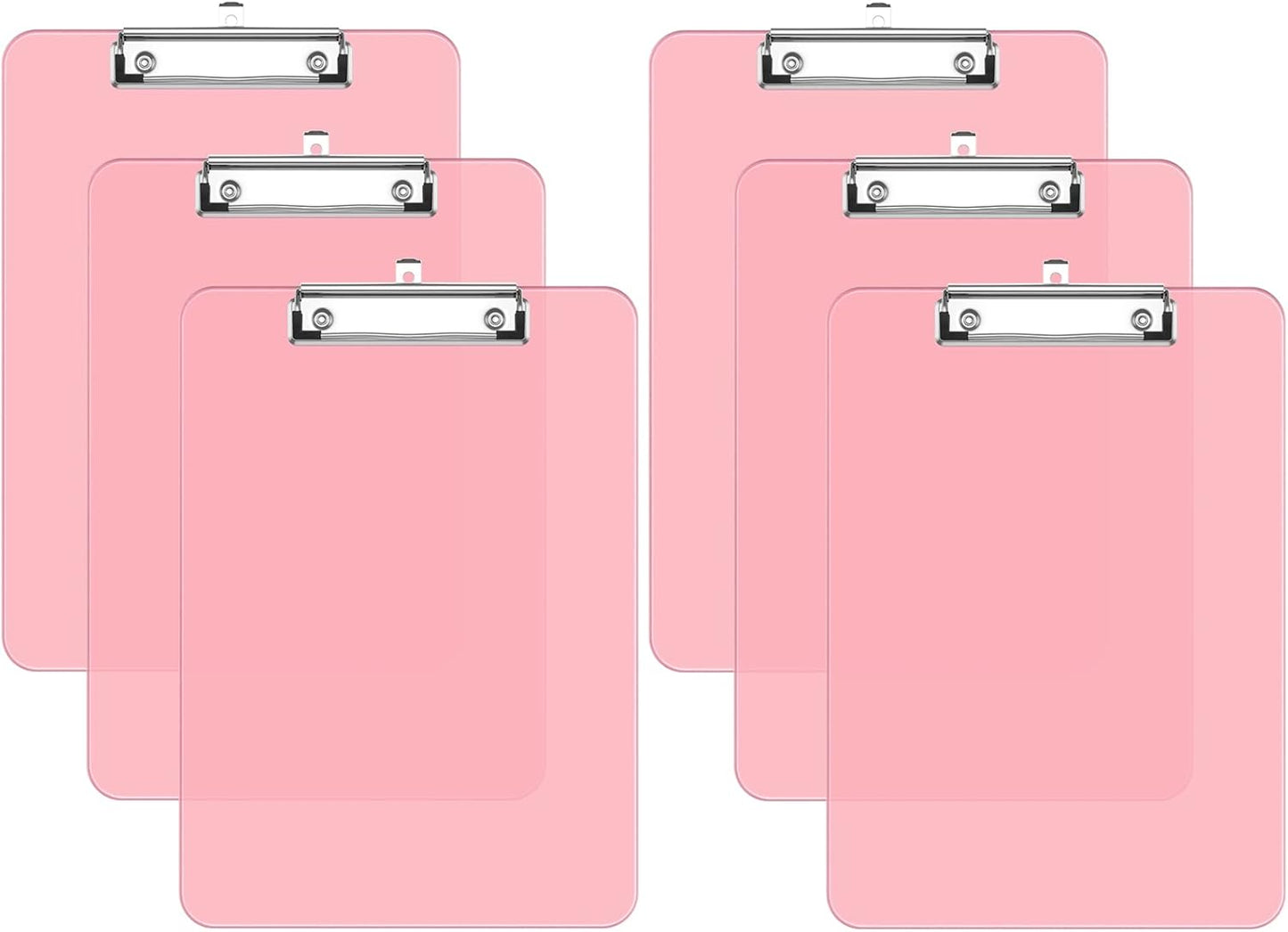 Rimilak 8.5 x 11 Plastic Clipboards Set of 2, Low Profile Metal Clip, Translucent Board, 12.5 x 9 in Letter Size, Office Supply, Back to School, Purple