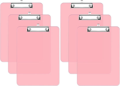 Rimilak 8.5 x 11 Plastic Clipboards Set of 2, Low Profile Metal Clip, Translucent Board, 12.5 x 9 in Letter Size, Office Supply, Back to School, Purple