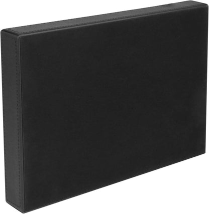 HofferRuffer Faux Leather Valet Tray for Gift, Nightstand Organizer Decorative Dresser Tray Box with Phone Charging Station, Storage Catchall for Men and Women (Black Organizer)