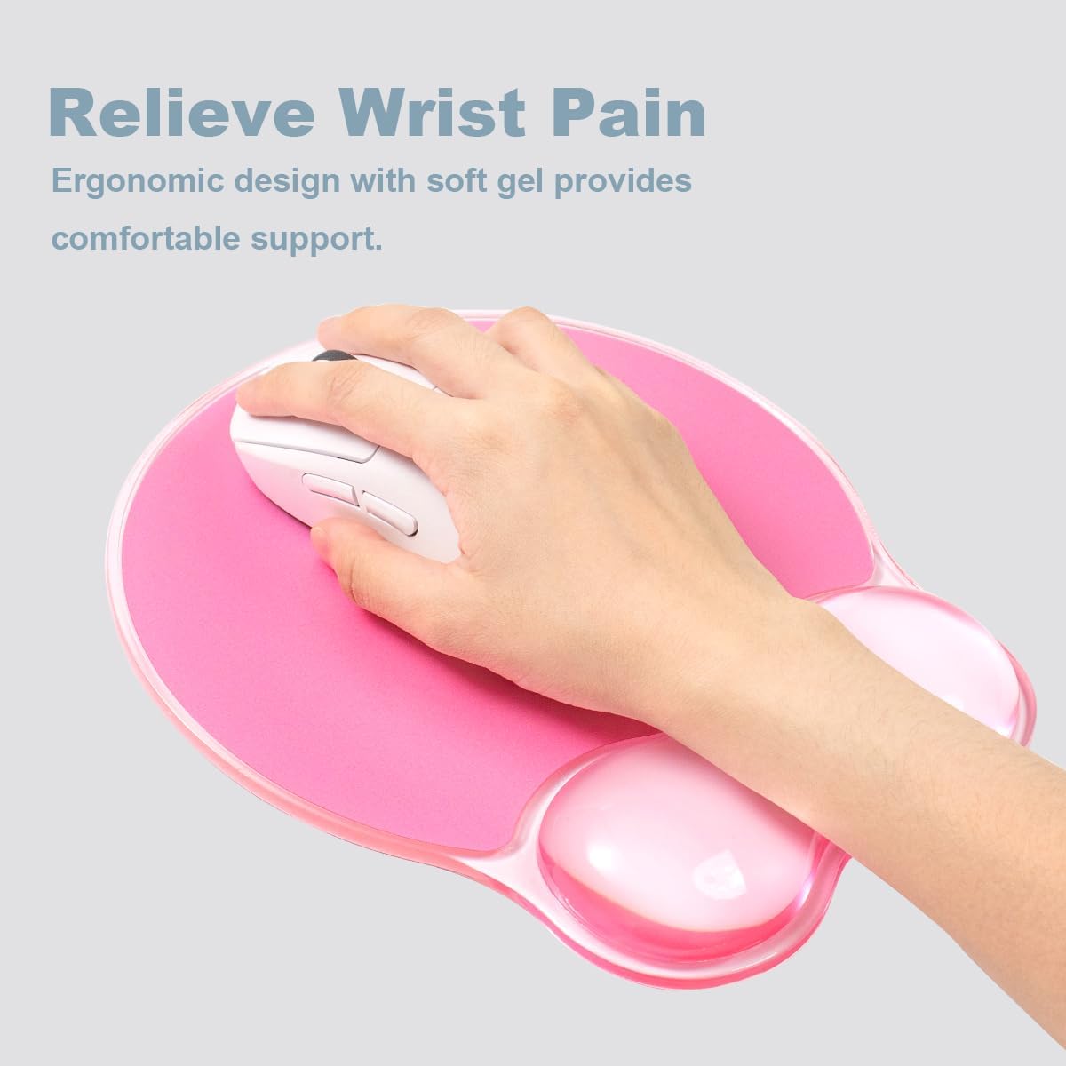 Gel Wrist Rest and Cloud Mouse Pad Support for Keyboard and Mouse - Ergonomic Pink Keyboard Wrist Pad Set for Typing Pain Relief/Computer/Laptop/Gaming/Home/Office (Cloud Shape, Gradient Blue Pink)