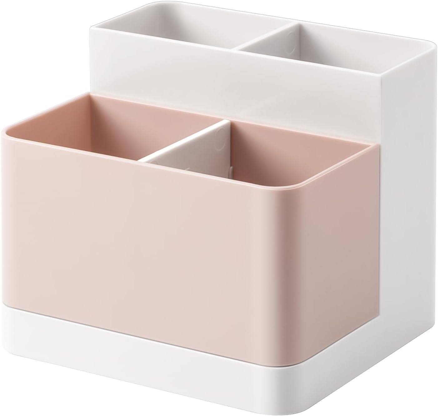 Poeland Desktop Storage Organizer, Pen and Pencil Cases Boxes, Pen or Pencil Holder Box Container for Desk, Office Supplies, Vanity Table Tan