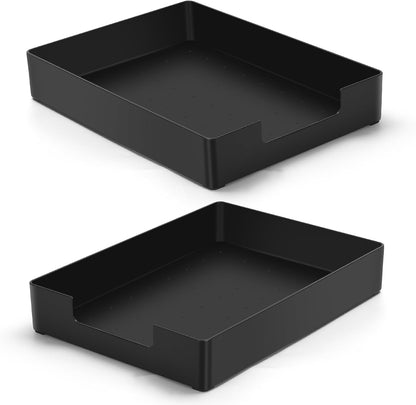 Letter-Size Tray Desk Letter Tray Paper Tray, Sturdy Heavy-Duty Plastic Printer Paper Tray, Single-Tier Stackable File Storage Organizer for Office Home (Clear)