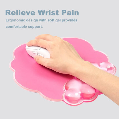 Gel Wrist Rest and Cloud Mouse Pad Support for Keyboard and Mouse - Ergonomic Pink Keyboard Wrist Pad Set for Typing Pain Relief/Computer/Laptop/Gaming/Home/Office (Cloud Shape, Gradient Blue Pink)