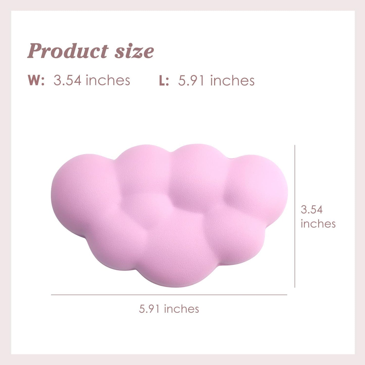 Cloud Wrist Rest Cushion for Mouse Ergonomic Soft PU Leather Memory Foam Wrist Pain Relief Mouse Wrist Support Pad with Anti-Skid Base for Office School Home Laptop & Computer Mouse (Black)