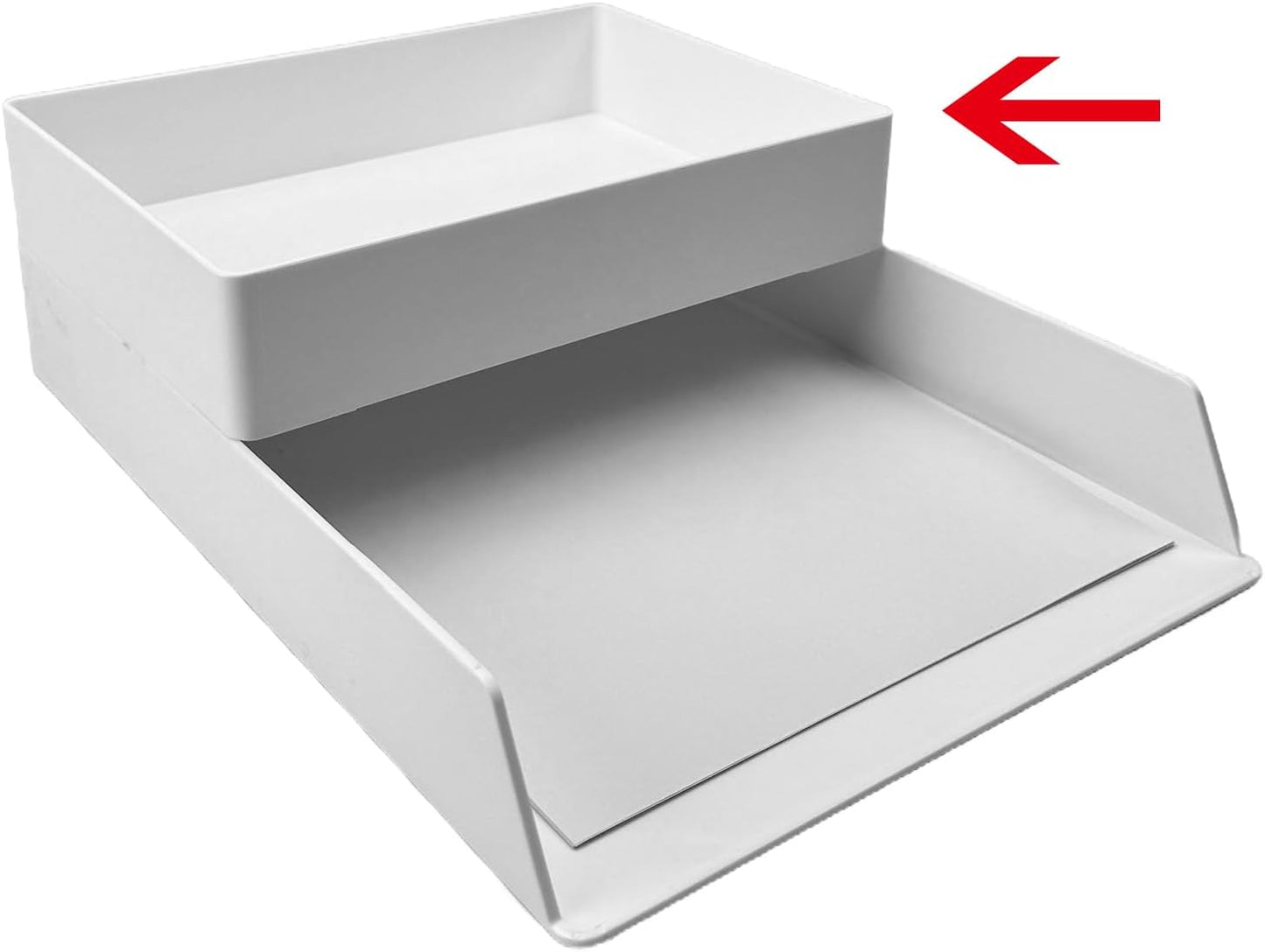 Amazon Basics Rectangular Plastic Desk Organizer with Storage Trays, Accessory Tray for Office Supplies and Pen Holder, 9.4 x 6.7 x 2 inch, Black