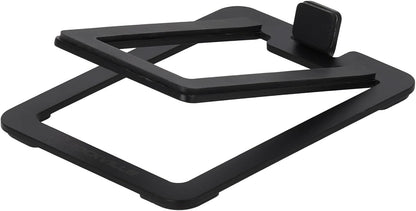 Rockville SR3 Low Profile Speaker Riser Stands Pair for 2" to 4" Desktop Home Speakers or Studio Monitors - De-Coupling Foam Pad, 16-Degree Tilt, Metal, Anti-Slip Feet