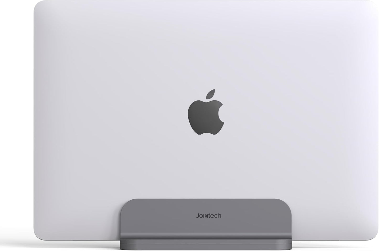 JOKItech Aluminum Laptop Vertical Stand Organizer, Sturdy Laptop Computer Holder Desktop Stand Compatible with new Retina Apple MacBook Pro/Air/Neo, Mac mini & iPad Pro - Black