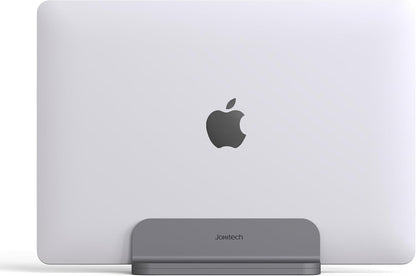 JOKItech Aluminum Laptop Vertical Stand Organizer, Sturdy Laptop Computer Holder Desktop Stand Compatible with new Retina Apple MacBook Pro/Air/Neo, Mac mini & iPad Pro - Black