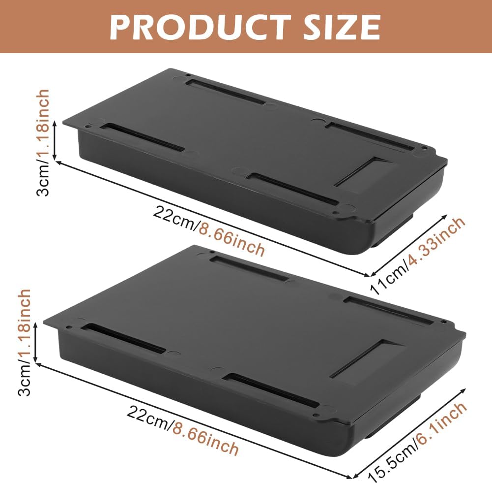 2 Pack Under Desk Drawer Organizer,Under Desk Drawer,Under Desk Storage Drawers,Desk Drawer Attachment,Desk Drawers Under Desk,Desk Side Storage,Attachable Desk Drawer(COLOR:black)