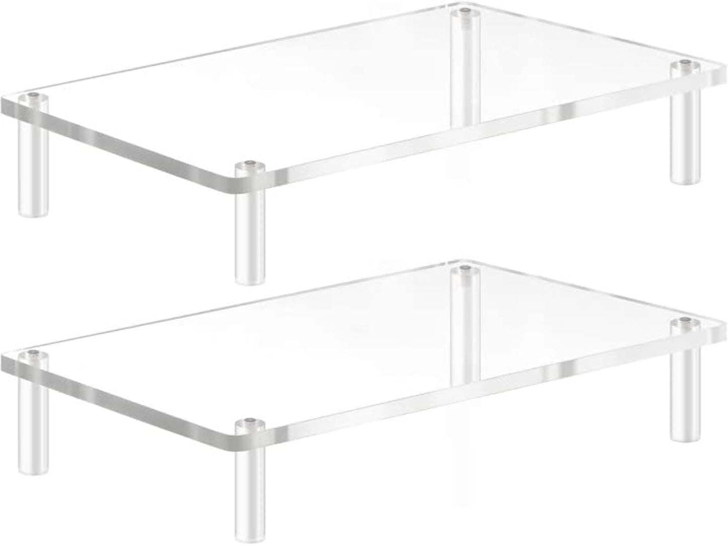 Yestbuy Acrylic Monitor Stand Riser, Clear Computer Monitor Riser, Desktop Organizer Stand for Office Accessories, Printer, Notebook, and All Flat Screen Display, Ergonomic Monitor Riser Stand