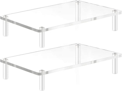 Yestbuy Acrylic Monitor Stand Riser, Clear Computer Monitor Riser, Desktop Organizer Stand for Office Accessories, Printer, Notebook, and All Flat Screen Display, Ergonomic Monitor Riser Stand