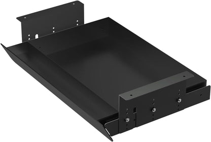 Under Desk Mounted Sliding Pull-Out Drawer Height Adjustable Apply to Tables with Front Crossbar,Adjustable Clearance Up to 3.5",Compatible with Most Stand Up Workstation