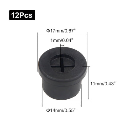 1 Inch Cable Grommet (25mm) – 12 Pcs Flexible Rubber Wire Hole Covers for Server Racks, Network Boxes, Thick Cable Management (Black)