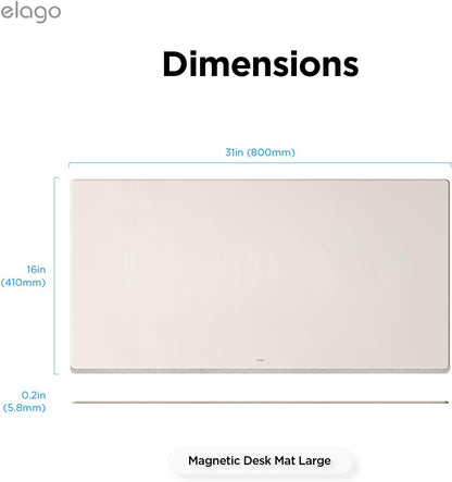 elago Smart Magnetic Desk Mat Compatible with All Magnetic Products -Paper Protector, Mouse Pad, Laptop, Non-Slip Top, Premium Waterproof Writing Pad for Office and Home (Stone [Large]