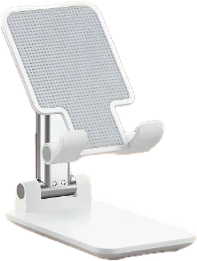 Cell Phone Stand for Desk, Height Angle Adjustable Mobile Phone Holder, Foldable Portable Stand for Phone, Portable Universal Dock for Home/Office, Anti-Slip & Stable