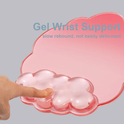 Gel Wrist Rest and Cloud Mouse Pad Support for Keyboard and Mouse - Ergonomic Pink Keyboard Wrist Pad Set for Typing Pain Relief/Computer/Laptop/Gaming/Home/Office (Cloud Shape, Gradient Blue Pink)