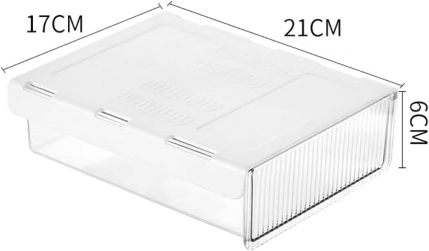 Under Desk Organizer - Stick On Fluted Translucent Desk Drawer Attachment, Slide Out Under Desk Storage for Office & Home (WHITE, SMALL)