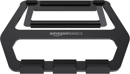 Amazon Basics Aluminum Portable Foldable Height Adjustable Support Stand for Laptops up to 13", Silver