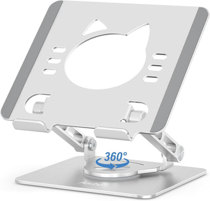 Aoviho Tablet Stand 360° Rotating Aluminum Holder - Adjustable, Portable & Foldable Monitors Stand for iPads, Compatible with 4-13.3" Tablets, Purple