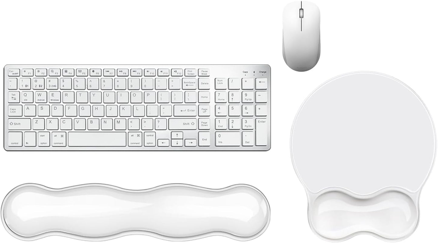 Wrist Rest for Keyboard- Ergonomic Gel Keyboard Wrist Rest and Mouse Pad Set, Non-Slip PU Base for Office, Laptop & Gaming - Green