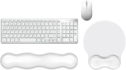 Wrist Rest for Keyboard- Ergonomic Gel Keyboard Wrist Rest and Mouse Pad Set, Non-Slip PU Base for Office, Laptop & Gaming - Green