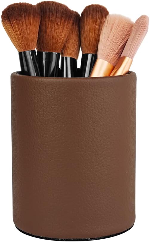 Pen Holder for Desk Pencil Organizer Cute Cup Holders Aesthetic (Black, 3.94" x3.15" x3.15")