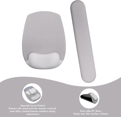 Wrist Rest for Keyboard and Mouse, Ergonomic Gel Computer Keyboard Wrist Rest with Memory Foam, Keyboard Wrist Support Pad for Long Hours of Work, Gaming, Studying-Relieve Wrist Pain