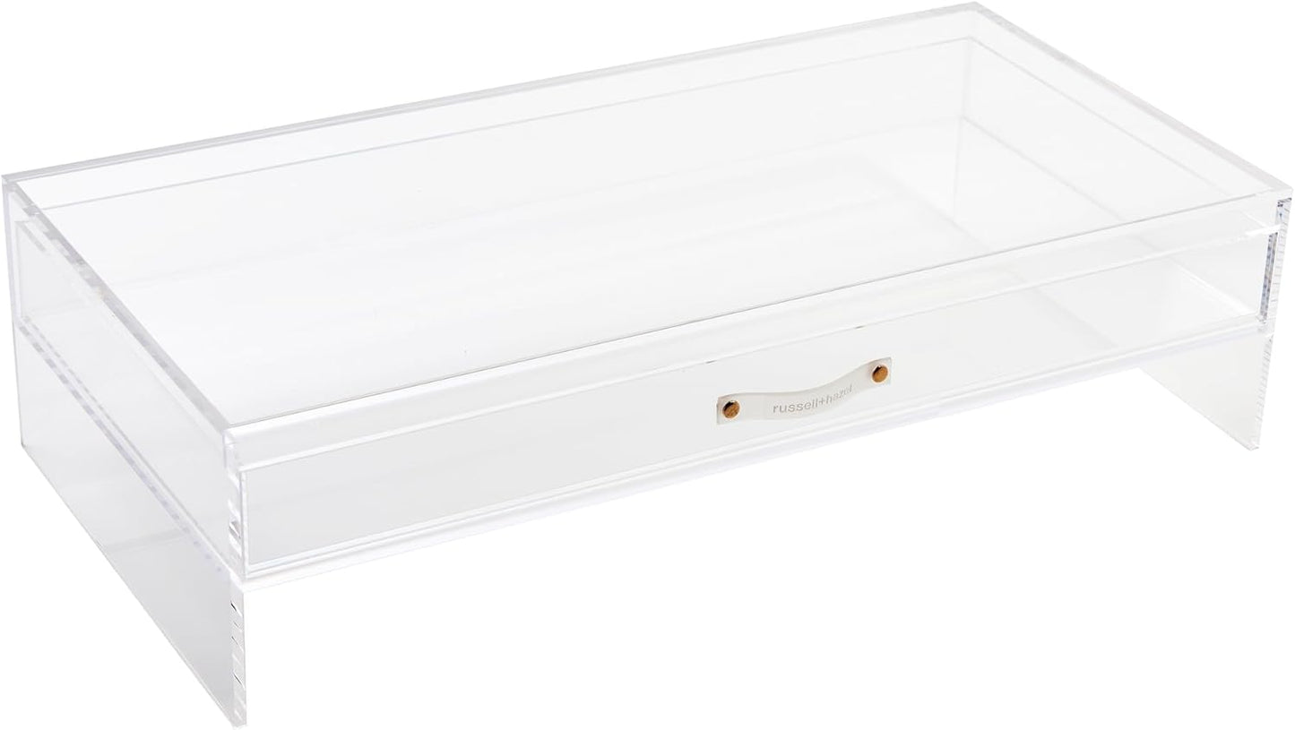 russell+hazel Acrylic Compartment Bloc, 12” x 4” x 1.5," 3 Moveable Dividers, 1 Count, 98141