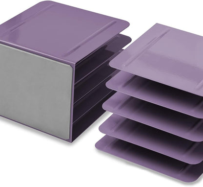 Acrimet 4-Section Vertical Metal File Sorter, Desktop File Organizer for Papers, Folders & Documents, Space-Saving Office Organizer, Purple
