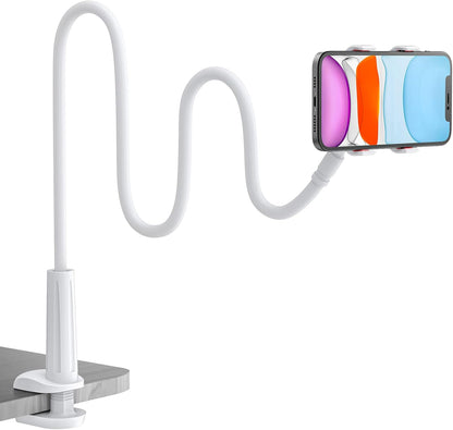 Gooseneck Phone Holder for Bed, Flexible Lazy Arm Cell Phone Holder 360 Adjustable Clamp Bracket Mount Desk for iPhone 14 Pro Max Plus 13 12 Pro Max Mini 11 Pro Xs XR X 8 Samsung S22 S21 Phones