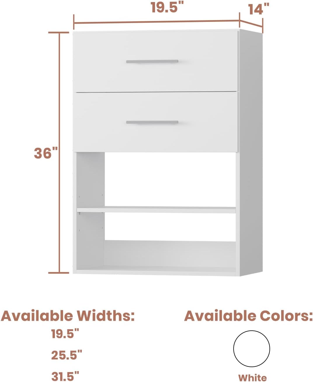 4-Drawer Stackable Storage Organizer Unit for Closet, Modular Wood Closet Storage Bins with Drawers, Closet She-lf Organizer Basket for Hanging Clothes, Wood, 25.5"W