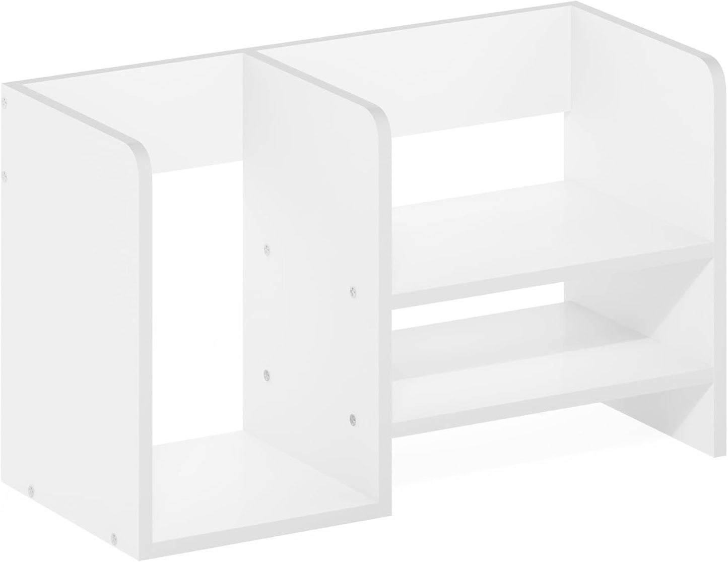 Furinno Classic Desk Organizers and Accessories, 2-Tier Monitor Riser, Office Organization, Desk Top Book Shelf, for Office Supplies, Office Desk Accessories, Dark Espresso