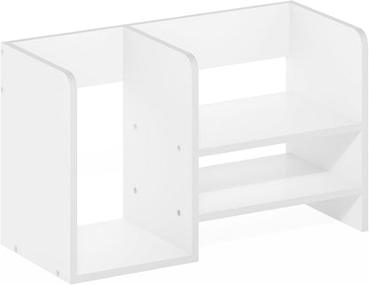 Furinno Classic Desk Organizers and Accessories, 2-Tier Monitor Riser, Office Organization, Desk Top Book Shelf, for Office Supplies, Office Desk Accessories, Dark Espresso
