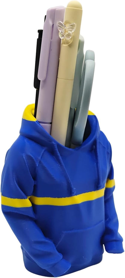 TIME&TRAVE Unique Sweatshirt Pen Holder for Desk, Creative Pencil Holder Desk Organizers, Office Supplies Decorations Idea Gift for Men Women Kids(Yellow)