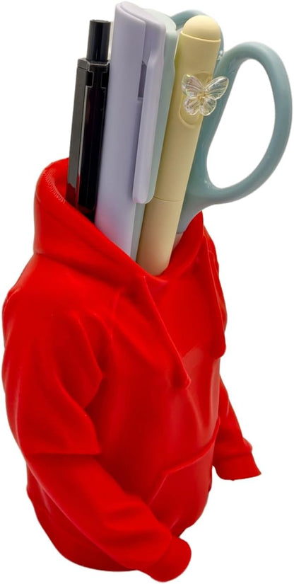 TIME&TRAVE Unique Sweatshirt Pen Holder for Desk, Creative Pencil Holder Desk Organizers, Office Supplies Decorations Idea Gift for Men Women Kids(Yellow)