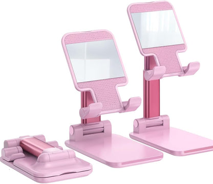 Premium Adjustable Cell Phone Stand, Foldable Desk Phone Holder for iPhone 16 15 14 13 12 11 Pro Max, Galaxy S25 S24 (White)