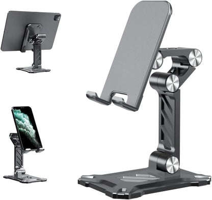Phone Stand for Desk. Foldable Desktop Mobile Phone Stand with Angle Height Adjustable, Portable Office Cell Phone Holder, Cradle, Dock. Fits All 4.7-13in iPhone/Smartphone/iPad/Tablet.