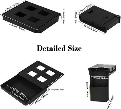 Under Desk Drawer Storage Organizer - 2 Pack (Large and Small) Black - (Please Note - Drawer Size/No Lip Under Desktop) - 2 Installation Methods (Screw or Adhesive)