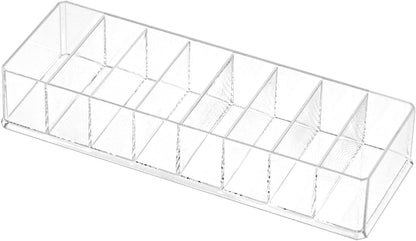 ZEXALOR Clear Drawer Organizer, 6 Sections Eyeglass Sunglasses Organizer Holder, Drawer Dividers Office Desk Tray Bathroom Makeup Jewelry Trays (14×7×1.2")