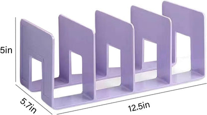2PCS Acrylic File Organizer for Desk, Desktop Document/Mail Organizer, 4 Compartments Plastics Invisible Bookshelf Floating (12.5" x 5.7" x 5", Black)
