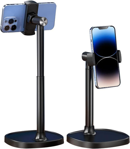 Hosannn Century Adjustable Cell Phone Stand Rotating Lifting Mobile Phone Holder for Desk & Video Recording Compatible with All iPhone for Galaxy (White)