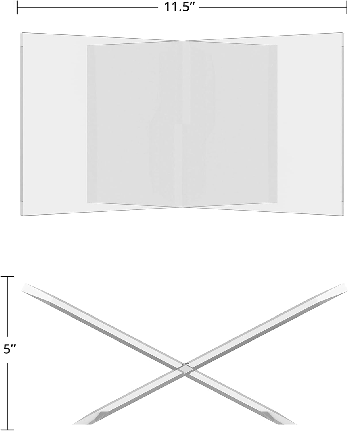 Acrylic Book Stand-Open and Closed Bookstand for Display Stand and Reading Coffee Table-Magazine and Book Holder-for Recipe Cookbooks,Documents,Textbook,Art Books,Bibles,Easel-Home and Office-Black