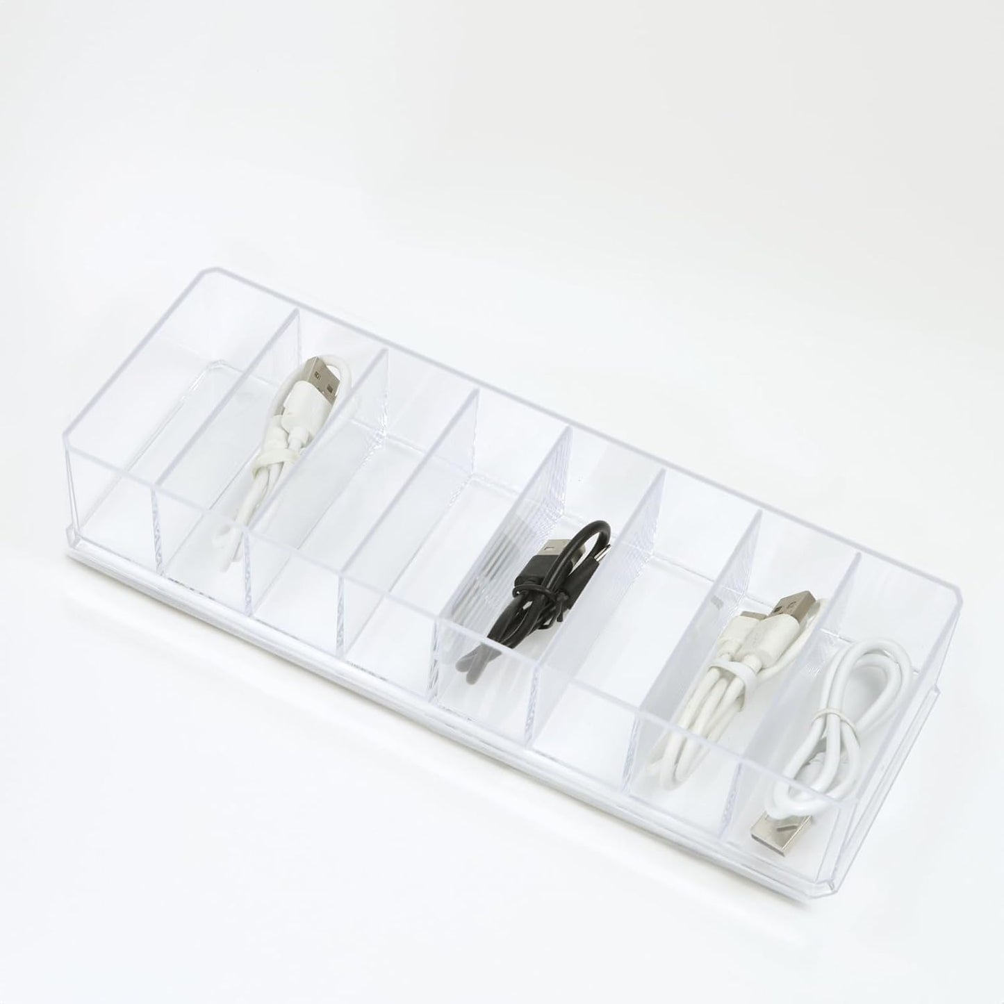 ZEXALOR Clear Drawer Organizer, 6 Sections Eyeglass Sunglasses Organizer Holder, Drawer Dividers Office Desk Tray Bathroom Makeup Jewelry Trays (14×7×1.2")