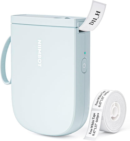 NIIMBOT 300 DPI D11 Label Maker Machine with 1 Tape, Mini Portable Label Printer, Bluetooth Thermal Label Printer Sticker Labeler for Office Home Kitchen School Organization, White