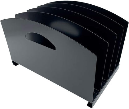 Huron Desktop File Binder Organizer Storage Vertical 8 Slot, Black Commercial Grade Steel