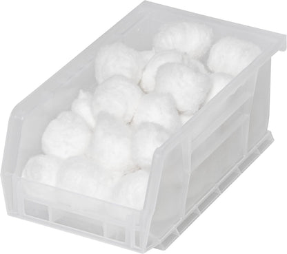 Akro-Mils 30220 AkroBins Plastic Storage Bins, Space-Saving Stackable Bins for Garage, Pantry, Craft Organization, 7" x 4" x 3", Yellow, 24-Pack